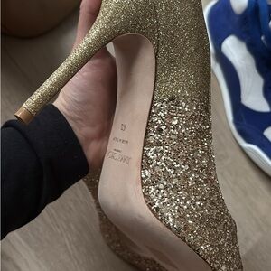 Jimmy Choo Gold Glitter Women's Heels